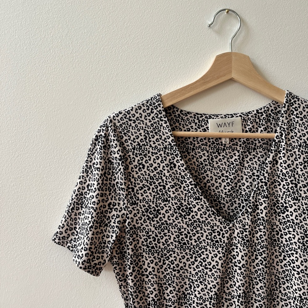 WAYF Nordstrom midi Animal Leopard print dress with slit